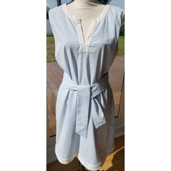 NEW Southern Tide Sky Blue Erica Performance Seersucker Dress Women’s 14 - Picture 2 of 16